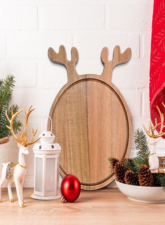 Yoshiky Acacia Wood Christmas Charcuterie Boards Platters, Christmas Holiday Serving Tray Cutting Board Dinner Plate Wooden CheeseBoard Xmas Kitchen Decor Gingerbread Reindeer Board Decorations - Image 4